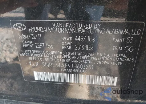 2018 Hyundai Sonata Limited z USA, uszkodzony, nr VIN 5NPE34AF9JH603251